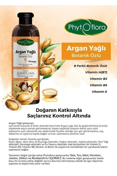 Tuzsuz Hassas Sönük Hacimsiz Ve Boyalı Saçlara Özel Argan Yağlı Bitkisel Şampuan 400 ml - 4