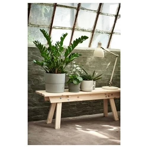SUMUHOME NYPON DEKORATİF PLASTİK SAKSI GRİ 24 CM - 6