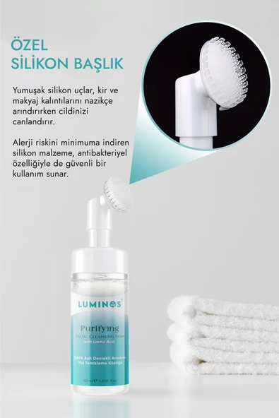 Luminos Fırça Başlıklı Yüz Temizleyici Arındırıcı Köpük - 150 ml - 3