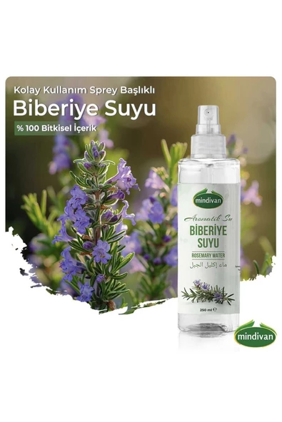 Mindivan Biberiye Suyu Dökülme Karşıtı Ve Saç Uzamasında Etkili Sprey Şişe Saç Toniği Hızlı Uzama 250 ml