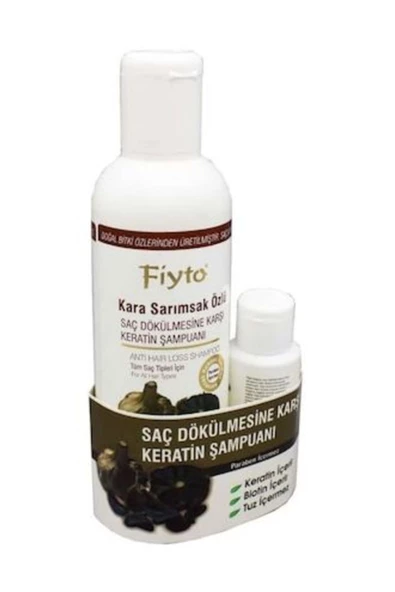 Fiyto Kara Sarımsak Özlü Saç Dökülmesi Keratin Şampuanı Serum Hediyeli 500 ml