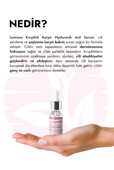 Luminos Kırışıklık Karşıtı Hyaluronik Asit Serum - 10 ml - 5