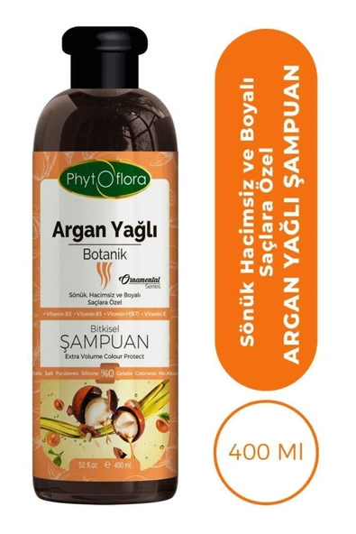 Tuzsuz Hassas Sönük Hacimsiz Ve Boyalı Saçlara Özel Argan Yağlı Bitkisel Şampuan 400 ml
