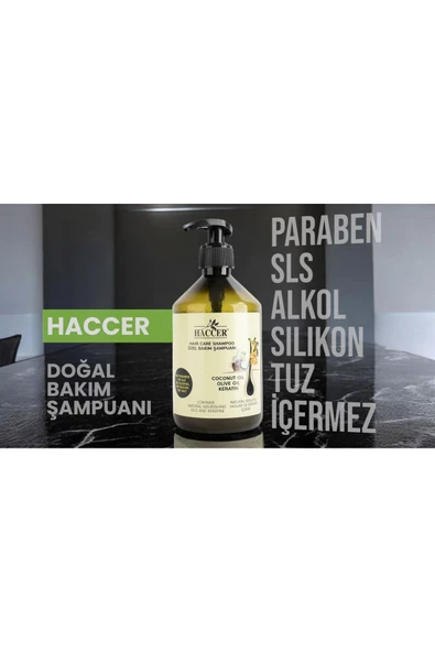 Haccer Tuzsuz Sülfatsız Parabensiz Özel Bakım Keratin Şampuan, Organik Şampuan 400 ml - 2