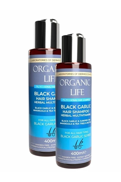 organic life Siyah Sarımsak Şampuanı 2 ADET Black Garlic Hair Shampoo 400 ML