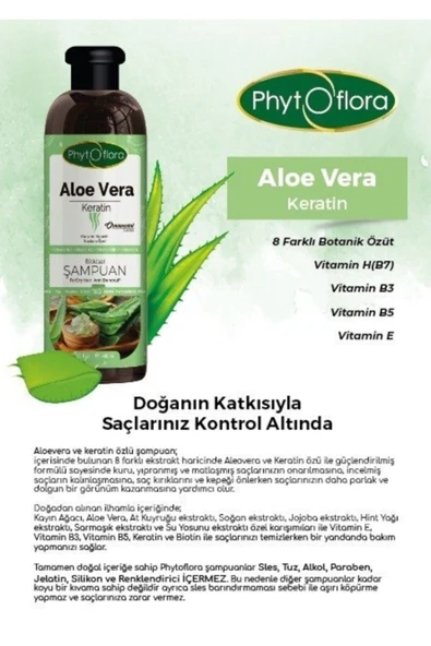 Tuzsuz Kuru Ve Kepekli Saçlara Özel Aloe Vera Ve Keratin Ilaveli Bitkisel Şampuan 400 ml - 4