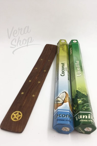 Flute Tütsü 2 Çeşit Hindistan Cevizi, Vanilya Ve Tütsü Kayığı 40 Adet Tütsü Çubuğu