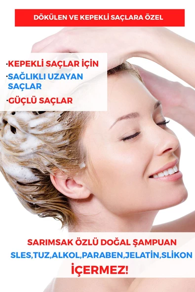 Tuzsuz Yağlı Ve Dökülen Ve Kepekli Saçlara Özel Sarımsak Özlü Bitkisel Şampuan - 2