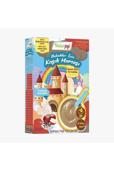 Kaşık Maması 6+ Keçiboynuzu,Elmalı,Sütlü 200 g - 3