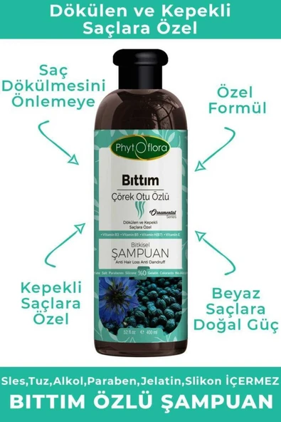 Siftaholsun Market Tuzsuz Dökülen Ve Kepekli Saçlara Özel Bıttım Özlü Bitkisel Şampuan 400 ml - 2