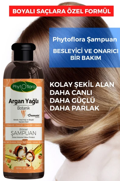 Tuzsuz Hassas Sönük Hacimsiz Ve Boyalı Saçlara Özel Argan Yağlı Bitkisel Şampuan - 2