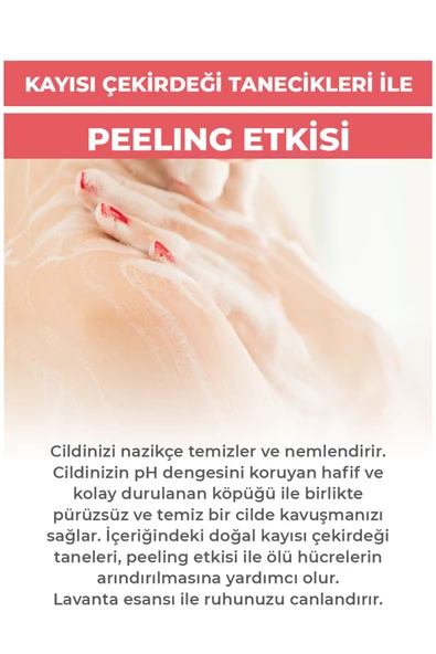 Lavanta Body Peeling Doğal Kayısı Çekirdeği Tanecikleri 250 Ml - 3