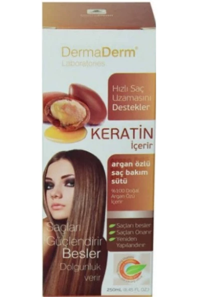 DermaDerm Argan Özlü Saç Bakım Sütü 250 Ml (keratin Içerir)