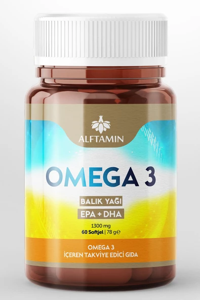 ALFTAMİN Omega 3 Premium Kalite Balık Yağı 30 Günlük Fish Oil Epa Dha 1300mg 60 Kapsül
