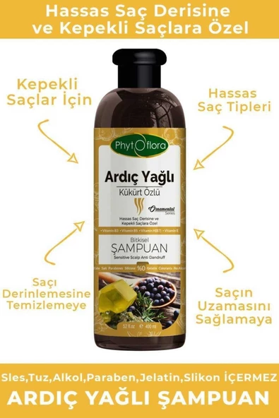 Tuzsuz Hassas Saç Derisine Ve Kepekli Saçlara Özel Ardıç Yağlı Bitkisel Şampuan - 2
