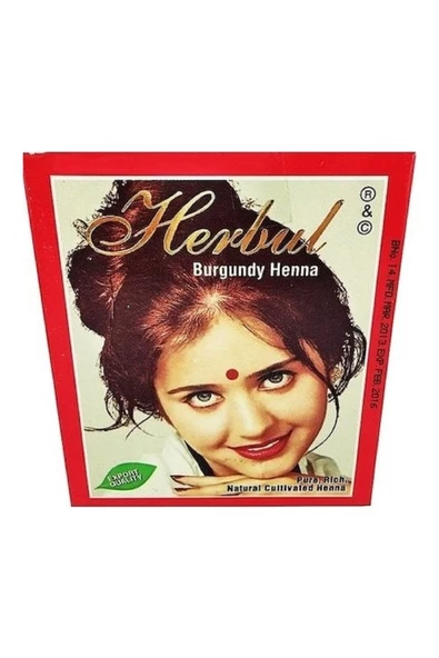 Herbul Hint Kınası Kızıl Renk 6 Lı 1 Kutu
