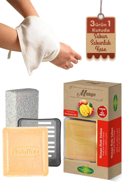 Phytoflora Mango Sabunu Ve Banyo Kesesi, Katı Sabunluk
