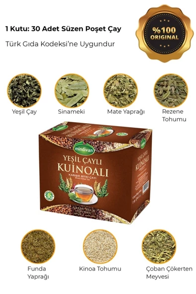 Mindivan Yeşil Çaylı Kinoa Çayı - 3