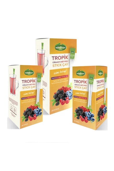 Mindivan Tropik Meyveli Stick Çay 20'li X 3 Adet
