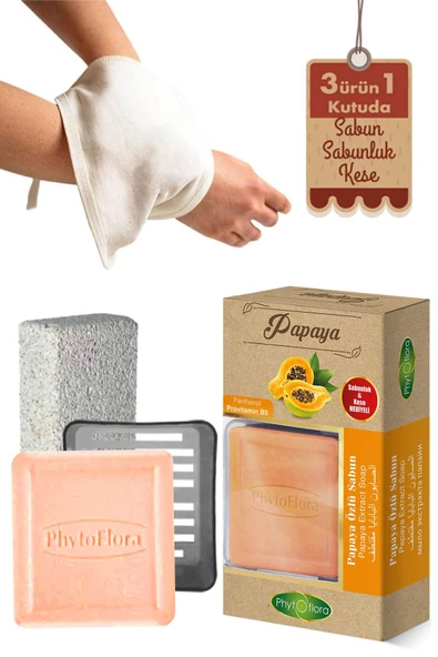Phytoflora Papaya Sabunu Ve Banyo Kesesi, Katı Sabunluk - 2