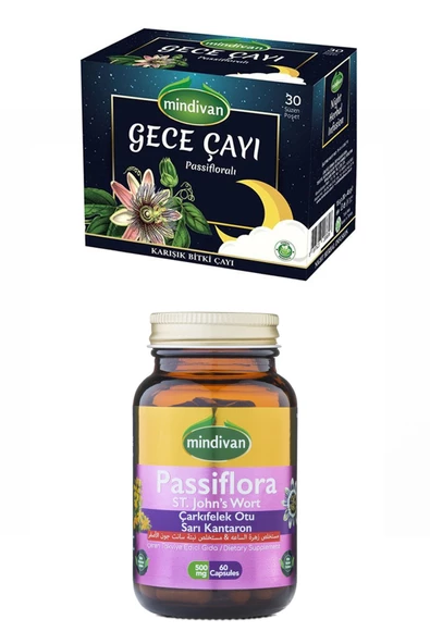 Mindivan Iyi Geceler Çayı Ve Passiflora Çarkıfelek Otu Ve Kantaron Ekstreli Kapsül