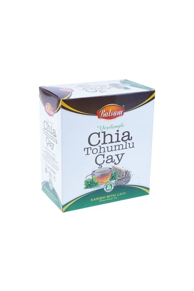 Balsam Yeşil Çaylı Chia Tohumlu Karışık Bitki Çayı 30 Lu Süzen Poşet