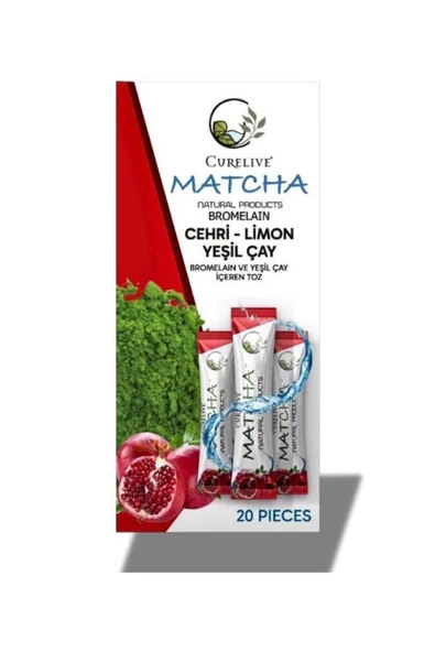 CURELIVE Aleyna Baharat Matcha Detox Bromelain Nar Aromalı Detox Burner Form Maça