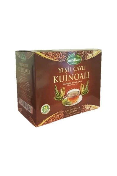 Mindivan Yeşil Çaylı Kinoa Karışık Bitki Çayı 30 Süzen Poşet