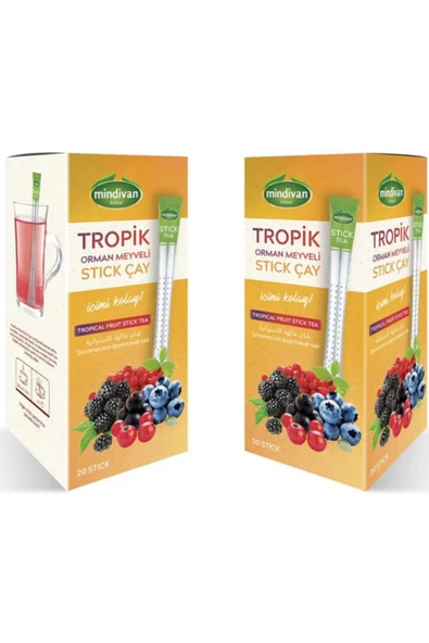 Mindivan Tropik Meyveli Stick Çay 20'li x 2 Kutu