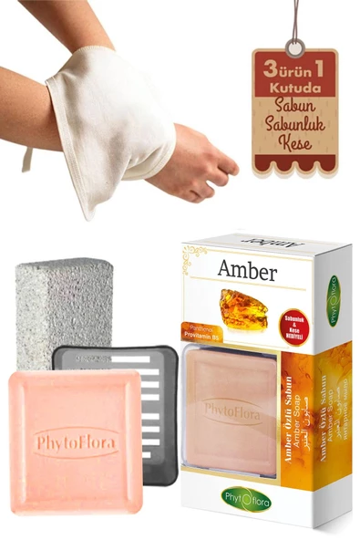 Phytoflora Amber Sabunu Ve Banyo Kesesi, Katı Sabunluk
