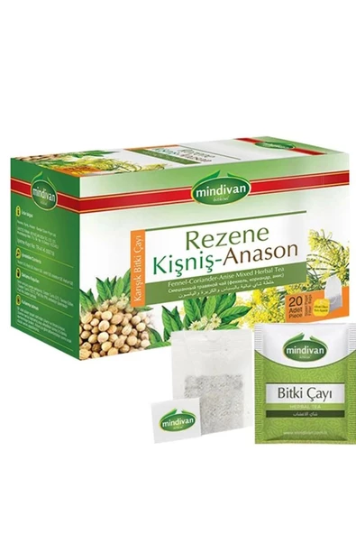 Mindivan Rezene, Kişniş, Anason Karışık Bitki Çayı 1.5 gr x 20 Süzen Poşet