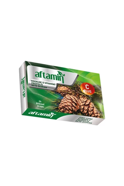 AFTAMİN Alftamın 24'lü Pastil | Kozalak Propolis Beta Glukan C Vitaminli Bitkisel Drops