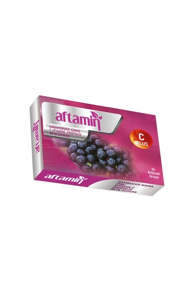 AFTAMİN Alftamın 24'lü Bitkisel Drops Pastil | Karamürver Çinko Propolis Beta Glukan C Vitamini