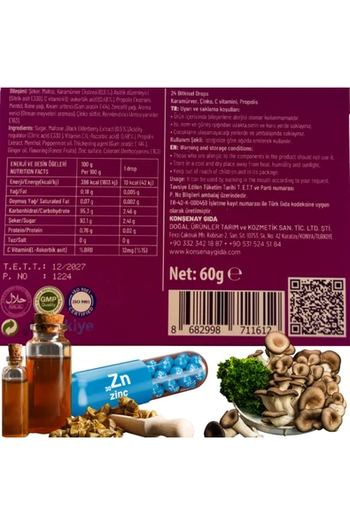 Alftamın 24'lü Bitkisel Drops Pastil | Karamürver Çinko Propolis Beta Glukan C Vitamini - 2