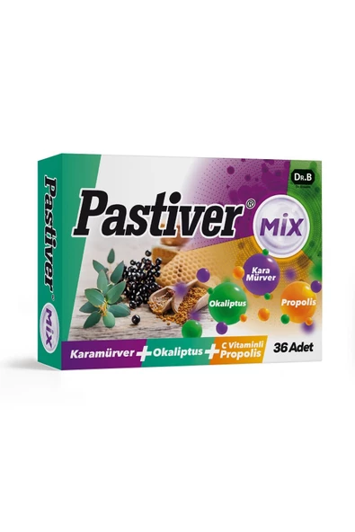 Pastiver C Vitaminli Karamürver Okaliptus Bitkisel Pastil 36 Adet