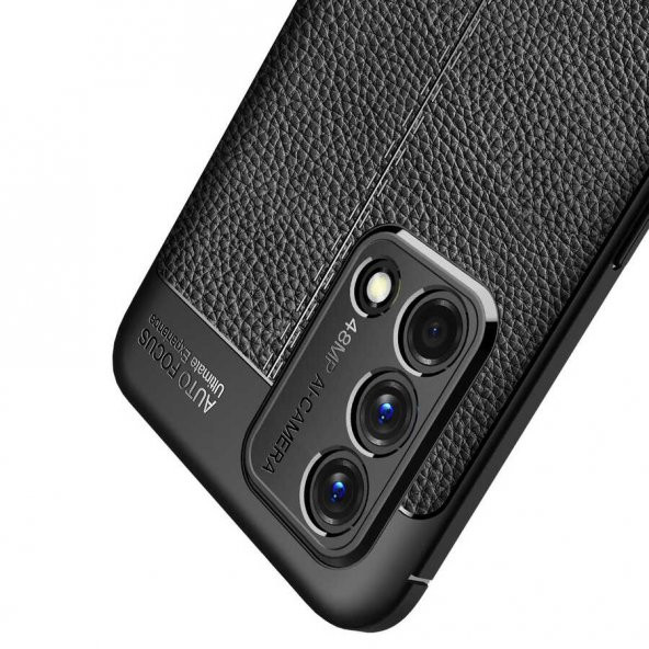 Oppo A74 4G Kılıf Kamera Korumalı Deri Görünümlü Silikon - 3