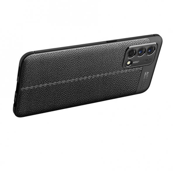 Oppo A74 4G Kılıf Kamera Korumalı Deri Görünümlü Silikon - 4