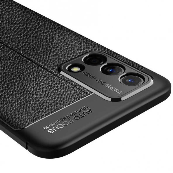 Oppo A74 4G Kılıf Kamera Korumalı Deri Görünümlü Silikon - 5
