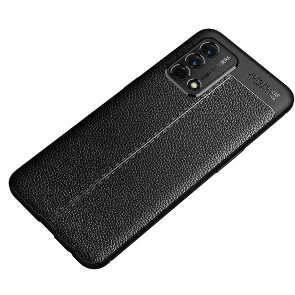 Oppo A74 4G Kılıf Kamera Korumalı Deri Görünümlü Silikon - 7