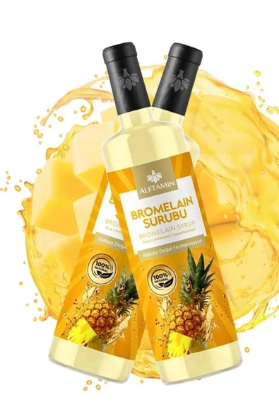 AFTAMİN Bromelain Ananas Içeren Detox Şurubu Bromelain Detox L-carnitin Içeren Detox Şurubu 2 Adet