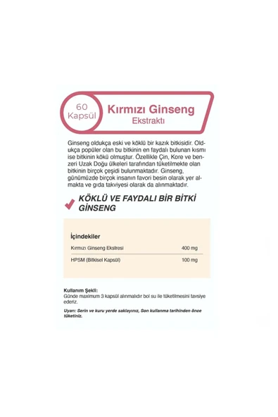 Mindivan Kırmızı Ginseng Extractı 90 Kapsül - 3