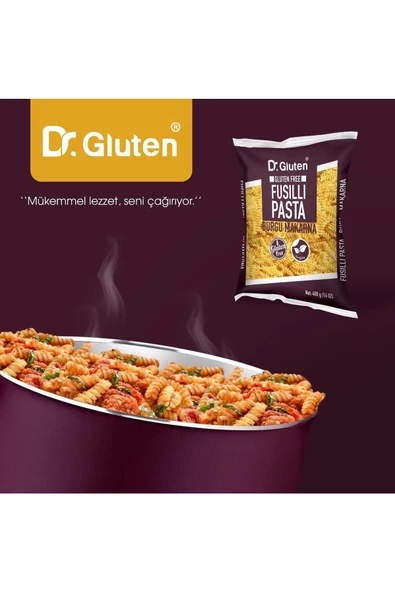 Dr.Gluten Glutensiz Burgu & Boru Makarna 12' Li Set (FUSİLLİ & PENNE) 400 gr X 6 6 Adet - 5