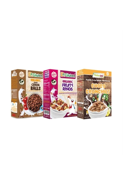 Dr.Gluten Organik Glutensiz Atıştırmalık 3'lü ( Yumurtasız-vegan-glutensiz)