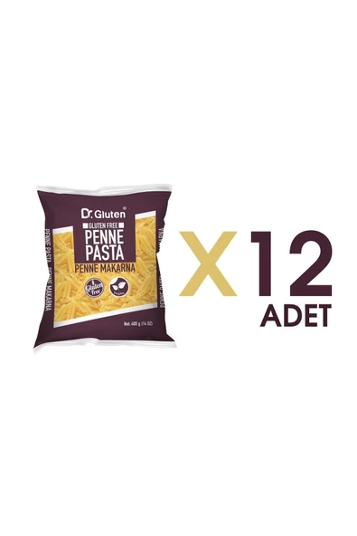 Dr.Gluten Glutensiz Boru Makarna Set (PENNE) 400 gr X 12 Adet