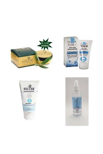 Haccer Günlük Bakım Kremi 45 ml+renew Antı-age Yenileyici 60ml+temizleyici Tonik 150ml+temizleme Jeli 150ml