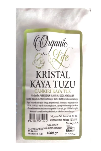 organic life Çankırı Kaya Tuzu 1 Kg