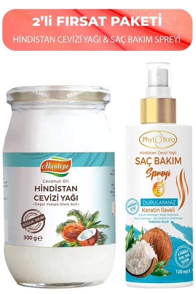 Phytoflora Soğuk Sıkım Katı Hindistan Cevizi Yağı Ve Yıpranmış Kuru Saçlar Için Saç Bakım Spreyi