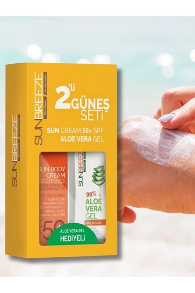 SUN BREEZE Güneş Kremi Sun Body Cream Aloe Vera Gel Hediyeli