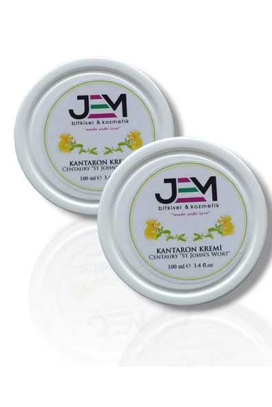 Jem Kozmetik Bitkisel Kantaron Kremi 100 ml Ayak Bakım Kremi - Topuk Çatlak Kremi 2 Adet