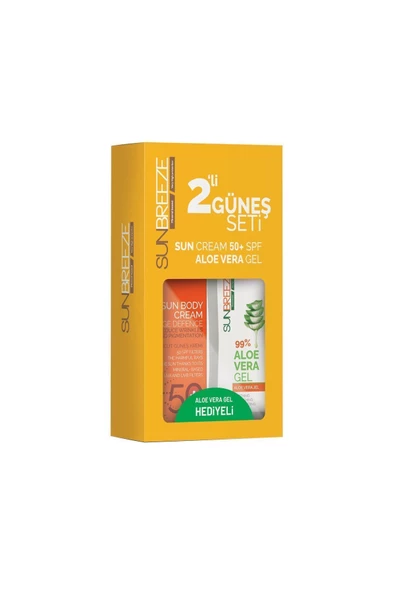 SUN BREEZE Güneş Kremi Set Aloe Vera Gel Hediyeli 50+ Sun Care